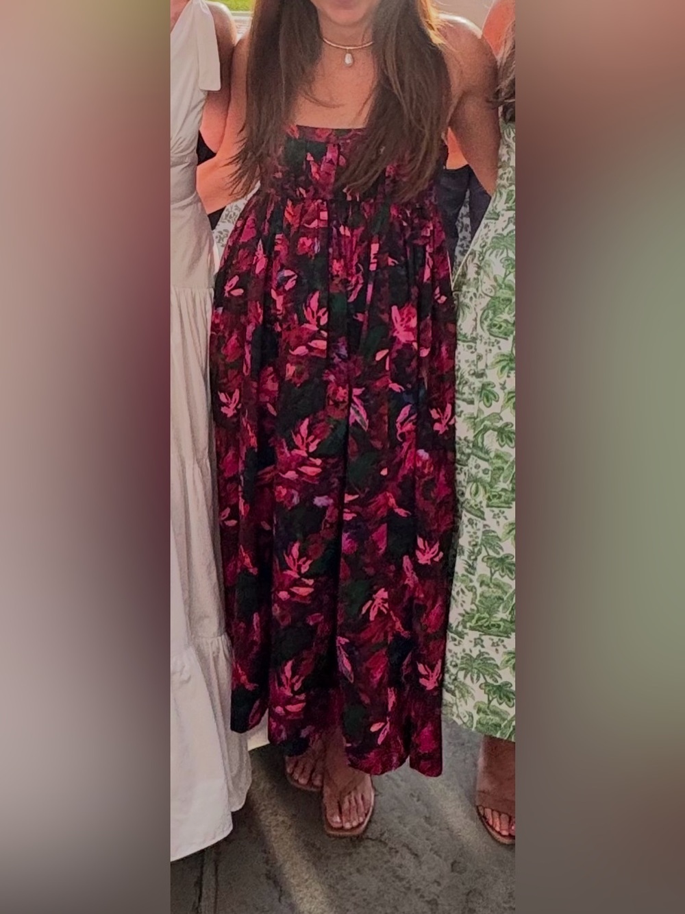 Ulla Johnson Pink Floral Midi Spaghetti-Strap Dress - Picture 4 of 4